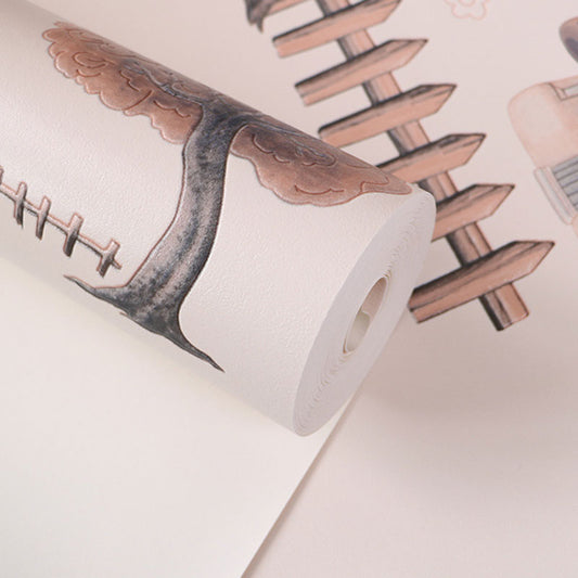 Non-Pasted 20.5" x 33' Wallpaper Simple Cartoon Mushroom Wall Covering for Boy or Girl Clearhalo 'Wall Decor' 'Wallpaper' 929315