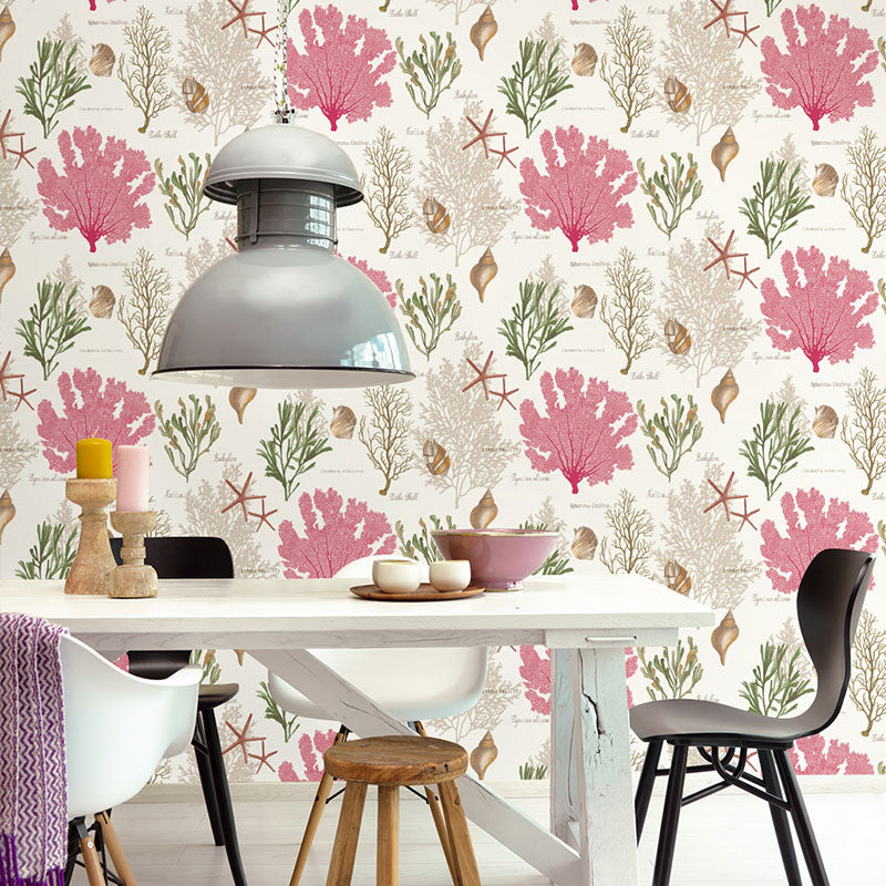 Non-Woven 33' x 20.5" Wallpaper Covering Minimalist Non-Pasted Undersea Plant Wall Decor for Children Clearhalo 'Wall Decor' 'Wallpaper' 929344