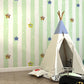 Decorative Soft Color Wallpaper Roll Non-Pasted Star and Fish Wall Covering for Girl, Non-Pasted Light Green Clearhalo 'Wall Decor' 'Wallpaper' 929428