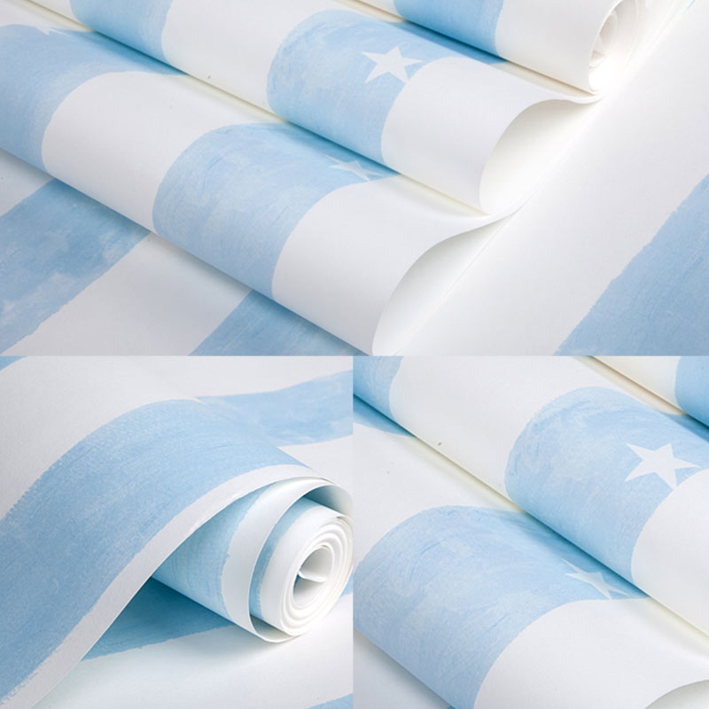 Non-Pasted Wallpaper Roll Non-Pasted Stripe Wall Covering for Children's Bedroom Decoration Clearhalo 'Wall Decor' 'Wallpaper' 929439
