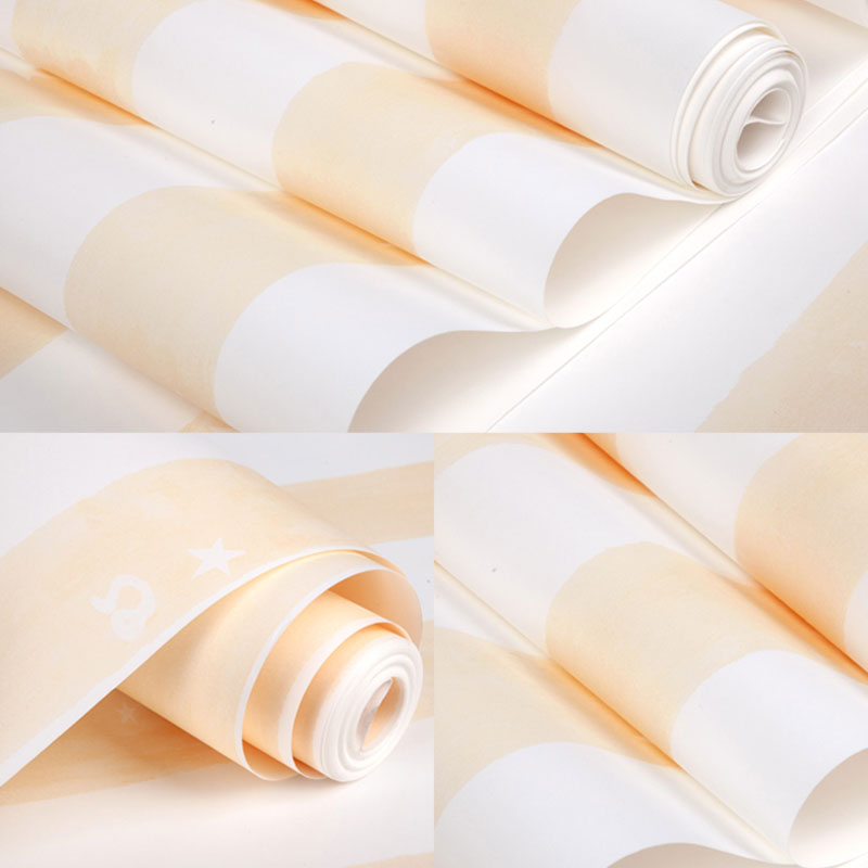 Non-Pasted Wallpaper Roll Non-Pasted Stripe Wall Covering for Children's Bedroom Decoration Clearhalo 'Wall Decor' 'Wallpaper' 929442