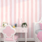 Non-Pasted Wallpaper Roll Non-Pasted Stripe Wall Covering for Children's Bedroom Decoration Light Pink Clearhalo 'Wall Decor' 'Wallpaper' 929444