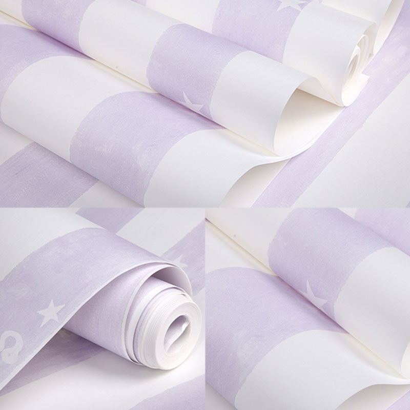 Non-Pasted Wallpaper Roll Non-Pasted Stripe Wall Covering for Children's Bedroom Decoration Clearhalo 'Wall Decor' 'Wallpaper' 929448
