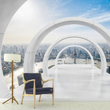 Decorative Non-Woven Mural Wallpaper Contemporary Open-Viewed 3D Stretched Tunnel Wall Decor for Office Clearhalo 'Wall Decor' 'Wall Mural' 929540