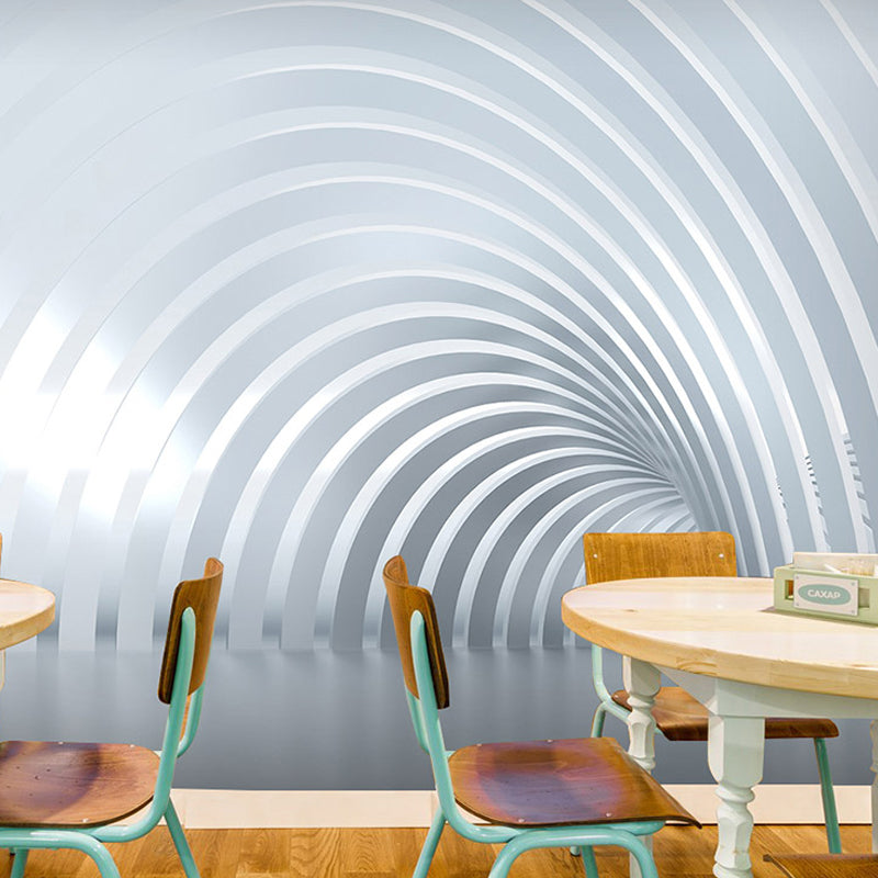 Nordic Modern Wall Art Pastel Color 3D Outstretched Tunnel Big Mural for Coffee Shop and Dress Room Clearhalo 'Wall Decor' 'Wall Mural' 929566