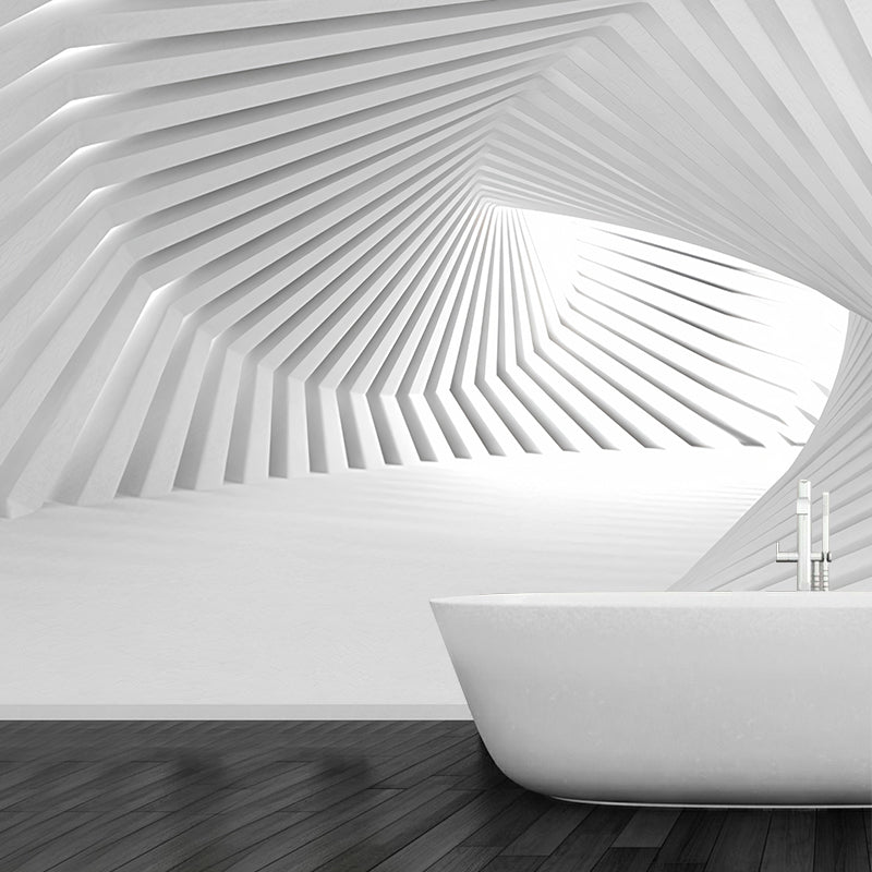 Nordic Modern Wall Art Pastel Color 3D Outstretched Tunnel Big Mural for Coffee Shop and Dress Room Clearhalo 'Wall Decor' 'Wall Mural' 929573