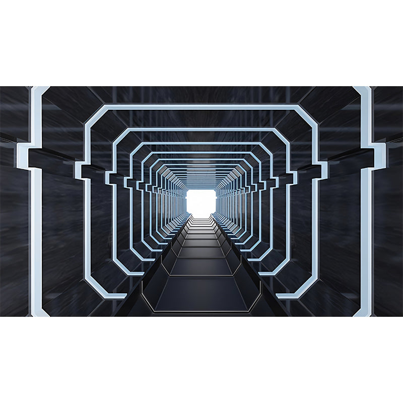 Modern Wall Art for Meeting Room, Black and White 3D Outstretched Tunnel, Made to Measure Clearhalo 'Wall Decor' 'Wall Mural' 929630
