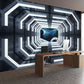Modern Wall Art for Meeting Room, Black and White 3D Outstretched Tunnel, Made to Measure Clearhalo 'Wall Decor' 'Wall Mural' 929647