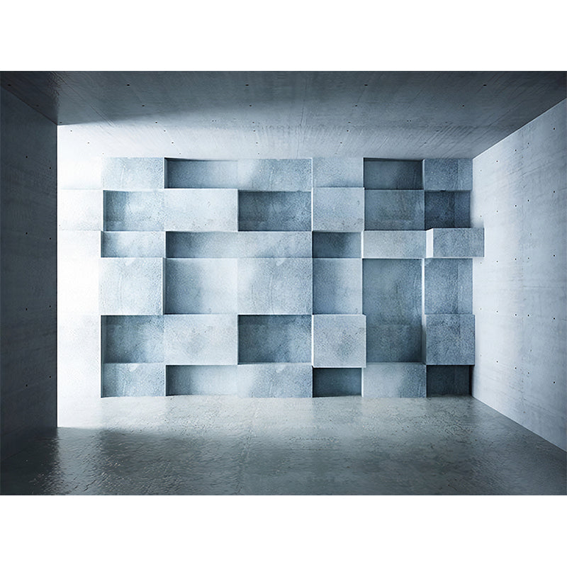 Extra Large Wall Covering Industrial Rustic Cement and 3D Geometries Wall Murals in Pastel Color Clearhalo 'Wall Decor' 'Wall Mural' 929679