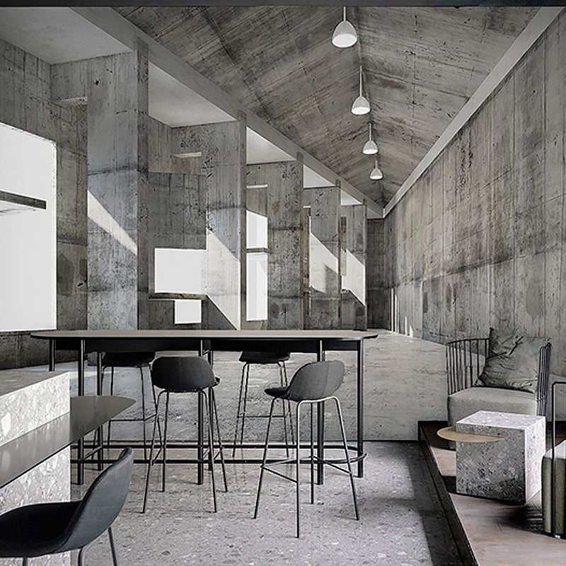 Distressed Grey 3D Warehouse Mural Wallpaper for Theme Restaurant, Non