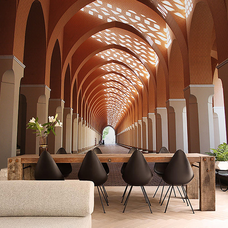 Non-Woven Big Wall Decor Pastel Color 3D Classic Palace Wall Murals, Personalized Size Available Orange Clearhalo 'Wall Decor' 'Wall Mural' 929778