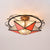 5 Pointed Star Ceiling Light Tiffany Vintage Stained Glass 1 Light Semi Flush Light Fixture in Yellow/Orange/Blue/Clear/Multi-Color Orange Clearhalo 'Ceiling Lights' 'Close To Ceiling Lights' 'Close to ceiling' 'Glass shade' 'Glass' 'Semi-flushmount' 'Tiffany close to ceiling' 'Tiffany' Lighting' 93004