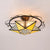 5 Pointed Star Ceiling Light Tiffany Vintage Stained Glass 1 Light Semi Flush Light Fixture in Yellow/Orange/Blue/Clear/Multi-Color Yellow Clearhalo 'Ceiling Lights' 'Close To Ceiling Lights' 'Close to ceiling' 'Glass shade' 'Glass' 'Semi-flushmount' 'Tiffany close to ceiling' 'Tiffany' Lighting' 93005