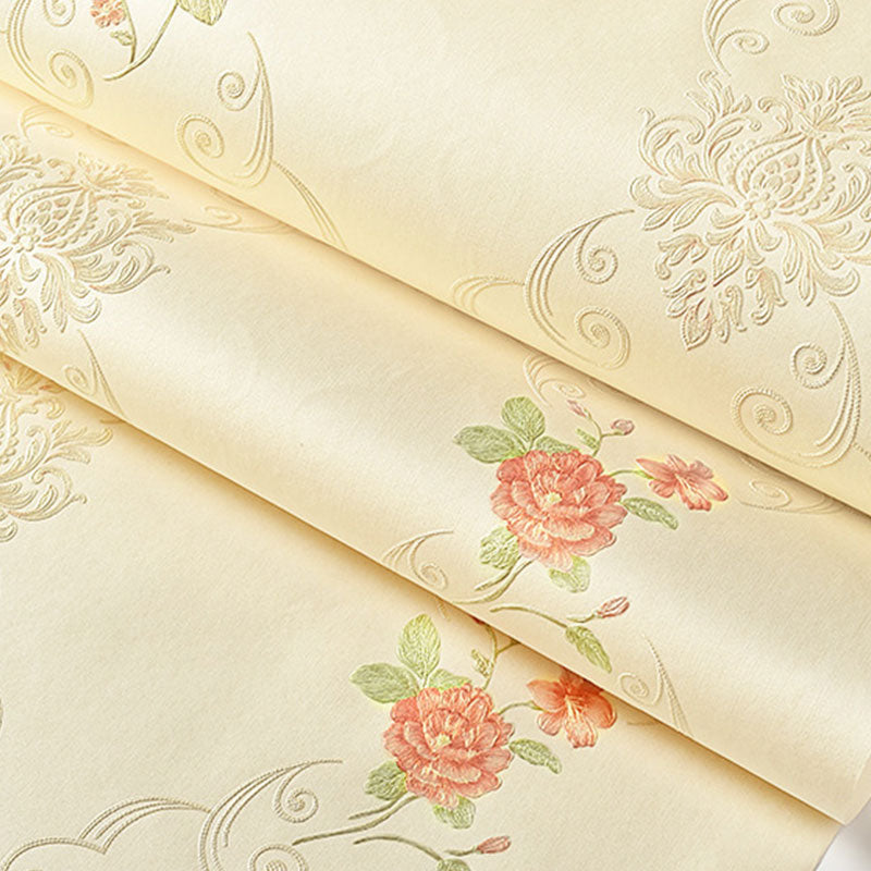 3D Print Blossom Non-Pasted Wallpaper Roll, 31-foot x 20.5-inch, Natural Color Clearhalo 'Country wall decor' 'Rustic' 'Wallpaper' Wall Decor' 930105