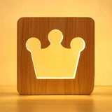 Modern Cute Crown Desk Light Wood Desk Lamp in Beige for Study Room Child Bedroom Clearhalo 'Lamps' 'Table Lamps' Lighting' 93059