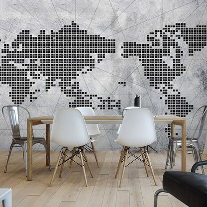 Green Modern Mural Wallpaper Extra Large World Wall Art for Coffee Shop Grey Clearhalo 'Wall Decor' 'Wall Mural' 930952