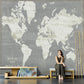 Whole World Map Mural Wallpaper for Living Room Fantasy Wall Decor in Dark Color, Stain-Resistant Clearhalo 'Wall Decor' 'Wall Mural' 930964