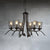 Wire Frame Iron Chandelier Lighting Industrial Loft 6 Bulbs Restaurant Pendant Lamp in Black Black Clearhalo 'Cast Iron' 'Ceiling Lights' 'Chandeliers' 'Industrial Chandeliers' 'Industrial' 'Metal' 'Middle Century Chandeliers' 'Rustic Chandeliers' 'Tiffany' Lighting' 93340