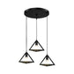 3 Heads Hanging Lamp Retro Industrial Triangle Metallic Pendant Lighting with Wire Guard and Linear/Round Canopy in Black/White Clearhalo 'Ceiling Lights' 'Modern Pendants' 'Modern' 'Pendant Lights' 'Pendants' Lighting' 94291