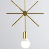 3 Lights Suspension Light with Sputnik Shape Iron Industrial Style Coffee Shop Pendant Lighting in Gold Clearhalo 'Art Deco Pendants' 'Cast Iron' 'Ceiling Lights' 'Ceramic' 'Crystal' 'Industrial Pendants' 'Industrial' 'Metal' 'Middle Century Pendants' 'Pendant Lights' 'Pendants' 'Tiffany' Lighting' 94394