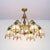 Mission Trapezoid Chandelier Light Dimpled Clear Glass Shade Indoor Lighting Fixture for Living Room Clear Clearhalo 'Ceiling Lights' 'Chandeliers' 'Clear' 'Industrial' 'Middle Century Chandeliers' 'Modern' 'Tiffany Chandeliers' 'Tiffany close to ceiling' 'Tiffany' 'Traditional Chandeliers' Lighting' 94572