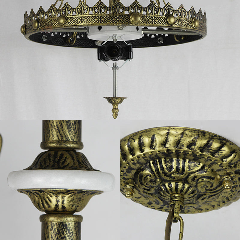 Stained Glass Bowl Pendant Lamp with Adjustable Chain 3 Lights Hanging Light in Brass Clearhalo 'Ceiling Lights' 'Chandeliers' 'Industrial' 'Middle Century Chandeliers' 'Tiffany Chandeliers' 'Tiffany close to ceiling' 'Tiffany' Lighting' 94593