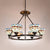 Bowl Hanging Lamp 6 Lights Blue Glass Baroque Chandelier in Antique Bronze for Dining Room Blue Clearhalo 'Ceiling Lights' 'Chandeliers' 'Industrial' 'Middle Century Chandeliers' 'Tiffany Chandeliers' 'Tiffany close to ceiling' 'Tiffany' Lighting' 95000