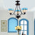 3 Lights Bowl Hanging Light with Metal Chain Adjustable Blue Glass Baroque Chandelier Blue Clearhalo 'Ceiling Lights' 'Chandeliers' 'Close To Ceiling Lights' 'Industrial' 'Middle Century Chandeliers' 'Tiffany Chandeliers' 'Tiffany close to ceiling' 'Tiffany' Lighting' 95101