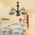 3 Lights Semi Globe Chandelier with Hanging Chain Stained Glass Baroque Ceiling Pendant in Blue Blue Clearhalo 'Ceiling Lights' 'Chandeliers' 'Industrial' 'Middle Century Chandeliers' 'Tiffany Chandeliers' 'Tiffany close to ceiling' 'Tiffany' Lighting' 95115
