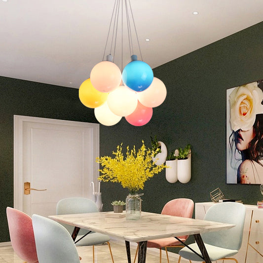 Acrylic Balloon Pendant Lighting Nordic Style Multi Color Cluster Pendant Lamp White Clearhalo 'Ceiling Lights' 'Close To Ceiling Lights' 'Glass shade' 'Glass' 'Pendant Lights' 'Pendants' Lighting' 95182