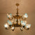 2 Tiers Bowl Hanging Chandelier with 10" Adjustable Chain 9 Lights Stained Glass Living Room Lighting Blue Clearhalo 'Ceiling Lights' 'Chandeliers' 'Industrial' 'Middle Century Chandeliers' 'Tiffany Chandeliers' 'Tiffany close to ceiling' 'Tiffany' Lighting' 95453