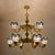 Baroque Bell Suspended Light with Adjustable Chain Stained Glass 2 Tiers Chandelier Lighting in Blue Blue Clearhalo 'Ceiling Lights' 'Chandeliers' 'Industrial' 'Middle Century Chandeliers' 'Pendant Lights' 'Tiffany Chandeliers' 'Tiffany close to ceiling' 'Tiffany' Lighting' 95460