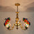 3 Lights Butterfly Hanging Light Loft Style Stained Glass Ceiling Chandelier with Chain in White/Red/Blue/Orange-Green Orange-Green Clearhalo 'Ceiling Lights' 'Chandeliers' 'Industrial' 'Middle Century Chandeliers' 'Tiffany Chandeliers' 'Tiffany close to ceiling' 'Tiffany' Lighting' 95468