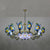 Butterfly Indoor Pendant Light Stained Glass Tiffany Chandelier Lamp in Dark Blue/Sky Blue/Beige/Blue for Hallway Dark Blue Clearhalo 'Ceiling Lights' 'Chandeliers' 'Close To Ceiling Lights' 'Industrial' 'Middle Century Chandeliers' 'Tiffany Chandeliers' 'Tiffany close to ceiling' 'Tiffany' Lighting' 95483