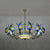 Butterfly Indoor Pendant Light Stained Glass Tiffany Chandelier Lamp in Dark Blue/Sky Blue/Beige/Blue for Hallway Beige Clearhalo 'Ceiling Lights' 'Chandeliers' 'Close To Ceiling Lights' 'Industrial' 'Middle Century Chandeliers' 'Tiffany Chandeliers' 'Tiffany close to ceiling' 'Tiffany' Lighting' 95485