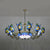 Butterfly Indoor Pendant Light Stained Glass Tiffany Chandelier Lamp in Dark Blue/Sky Blue/Beige/Blue for Hallway Blue Clearhalo 'Ceiling Lights' 'Chandeliers' 'Close To Ceiling Lights' 'Industrial' 'Middle Century Chandeliers' 'Tiffany Chandeliers' 'Tiffany close to ceiling' 'Tiffany' Lighting' 95487