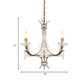 3 Heads Candelabra Pendant Chandelier Antiqued Rust Finish Ice Crystal Hanging Ceiling Light Clearhalo 'Ceiling Lights' 'Chandeliers' Lighting' options 959689