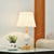 Single Living Room Nightstand Light Modernism White Table Lamp with Barrel Fabric Shade White Clearhalo 'Lamps' 'Table Lamps' Lighting' 959989