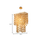Square/Round Hanging Light with Waterfall Design Asia Bamboo Rattan 2-Bulb Beige Chandelier Pendant Lamp Clearhalo 'Ceiling Lights' 'Chandeliers' Lighting' options 960024