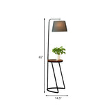 Black Barrel Floor Desk Lighting Modernist 1 Bulb Fabric Standard Lamp for Living Room Clearhalo 'Floor Lamps' 'Lamps' Lighting' 960053