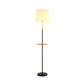 Drum Living Room Floor Table Light Fabric 1-Light Minimalist Standing Lamp in Flaxen Clearhalo 'Floor Lamps' 'Lamps' Lighting' 960056