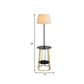 Fabric Barrel Shade Standing Table Lamp Modernist Single Black and Gold Finish Floor Light with Pull Chain Clearhalo 'Floor Lamps' 'Lamps' Lighting' 960065