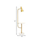 Gold Finish Tube Floor Desk Lighting Modernism Single Metallic Floor Stand Lamp for Living Room Clearhalo 'Floor Lamps' 'Lamps' Lighting' 960109
