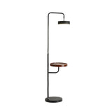 Round Metal Floor Table Lighting Minimalist LED White/Black Standard Lamp with Angled Arm for Bedroom Clearhalo 'Floor Lamps' 'Lamps' Lighting' 960120