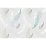 Full Size Feather Wall Art in Grey and Blue Non-Woven Fabric Mural Wallpaper for Home Decoration, Made to Measure Clearhalo 'Wall Decor' 'Wall Mural' 961378