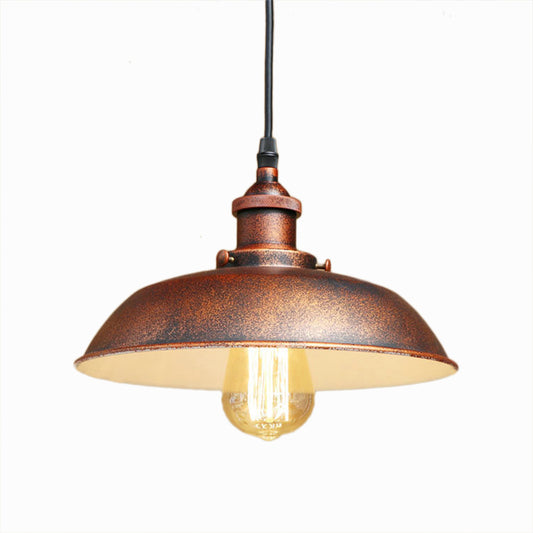 1 Bulb Barn Hanging Ceiling Light Antique Style Rust Wrought Iron Pendant Lamp with Adjustable Cord Clearhalo 'Art Deco Pendants' 'Cast Iron' 'Ceiling Lights' 'Ceramic' 'Crystal' 'Industrial Pendants' 'Industrial' 'Metal' 'Middle Century Pendants' 'Pendant Lights' 'Pendants' 'Tiffany' Lighting' 96150