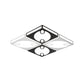 Square Ceiling Mounted Light with Oval Pattern Contemporary Acrylic 19.5"/23.5" W LED Black/White Flush Mount Lamp, Warm/White Light Clearhalo 'Ceiling Lights' 'Close To Ceiling Lights' 'Close to ceiling' 'Flush mount' Lighting' 961946