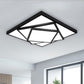 Black/White Rectangle/Square Flush Mount Ceiling Light Fixture Modern Metal LED Living Room Ceiling Mounted Fixture, 16"/19.5"/25" Wide Clearhalo 'Ceiling Lights' 'Close To Ceiling Lights' 'Close to ceiling' 'Flush mount' Lighting' 961965