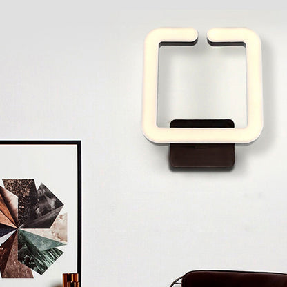 Square Frame LED Living Room Wall Sconce Acrylic 1 Light Simple Wall Lighting in Warm/White/Natural Light Brown Clearhalo 'Modern wall lights' 'Modern' 'Wall Lamps & Sconces' 'Wall Lights' Lighting' 962085