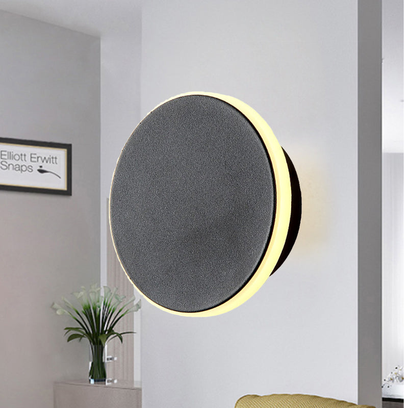 Black/White Disc LED Sconce Modernism Single Acrylic Wall Lighting Ideas in Warm/White Light - Clearhalo - 'Modern wall lights' - 'Modern' - 'Wall Lamps & Sconces' - 'Wall Lights' - Lighting' - 962088